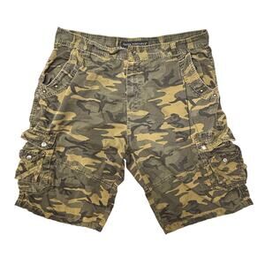 Truth Substance Shorts Mens 38 Green Camouflage Cargo Canvas Workwear Outdoor